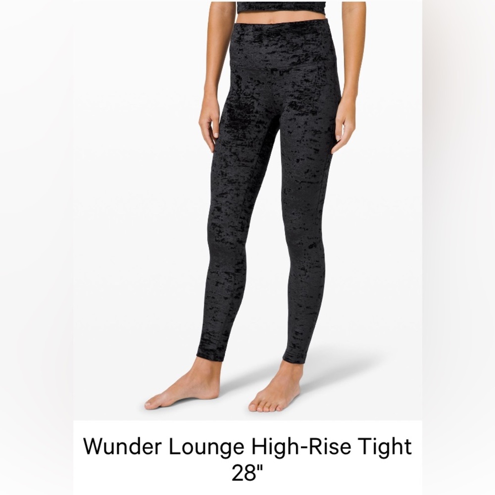 Lululemon Wunder Lounge High‑Rise Tight 28″ Crushed Velvet – LW5DAVS - Size 8
